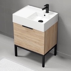 Modern Small Bathroom Vanity, 24 inch, Free Standing